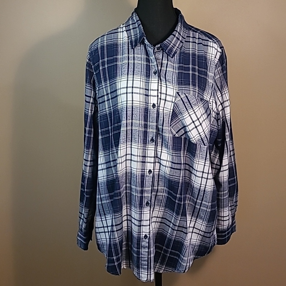 LUCKY BRAND Lightweight Flannel Button-Down Plaid Shirt, Size XL